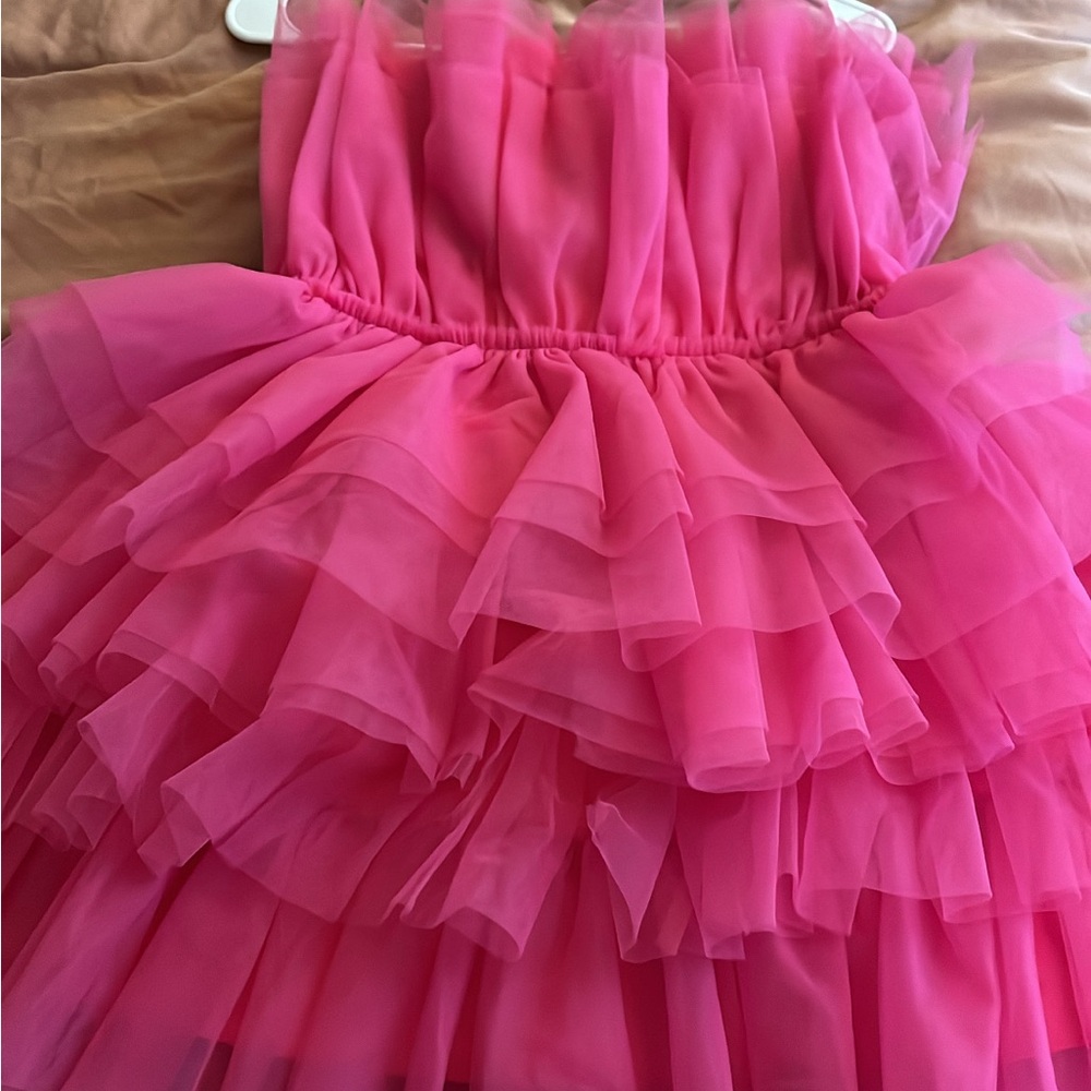The Impeccable Pig Hot Pink Strapless Dress